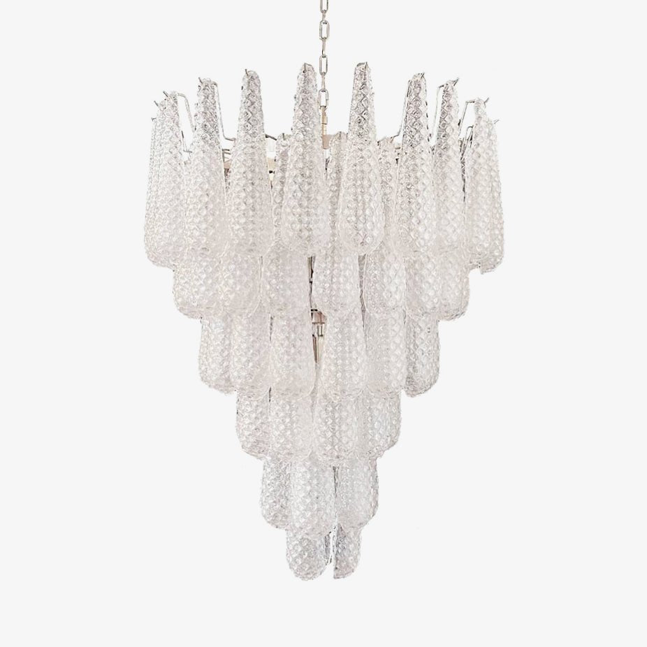 Velerian kroonluchter met textuur in Murano-glas