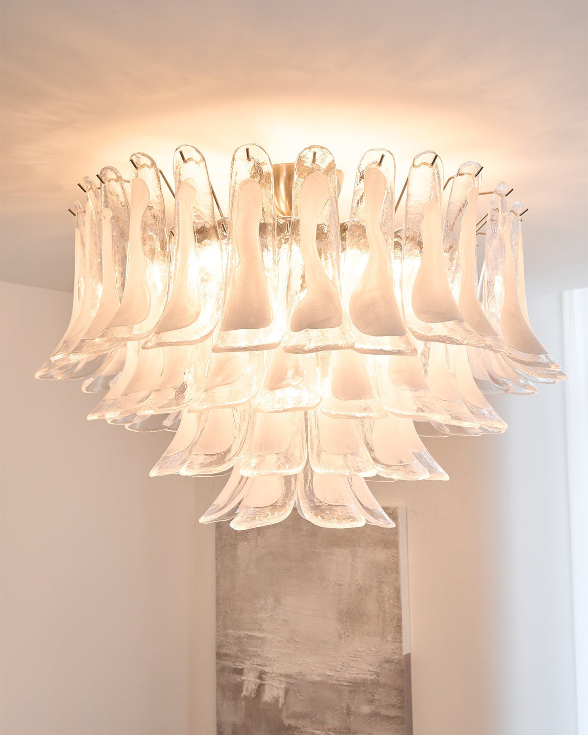 Celenira plafondlamp helder glas golven gelagen elegant