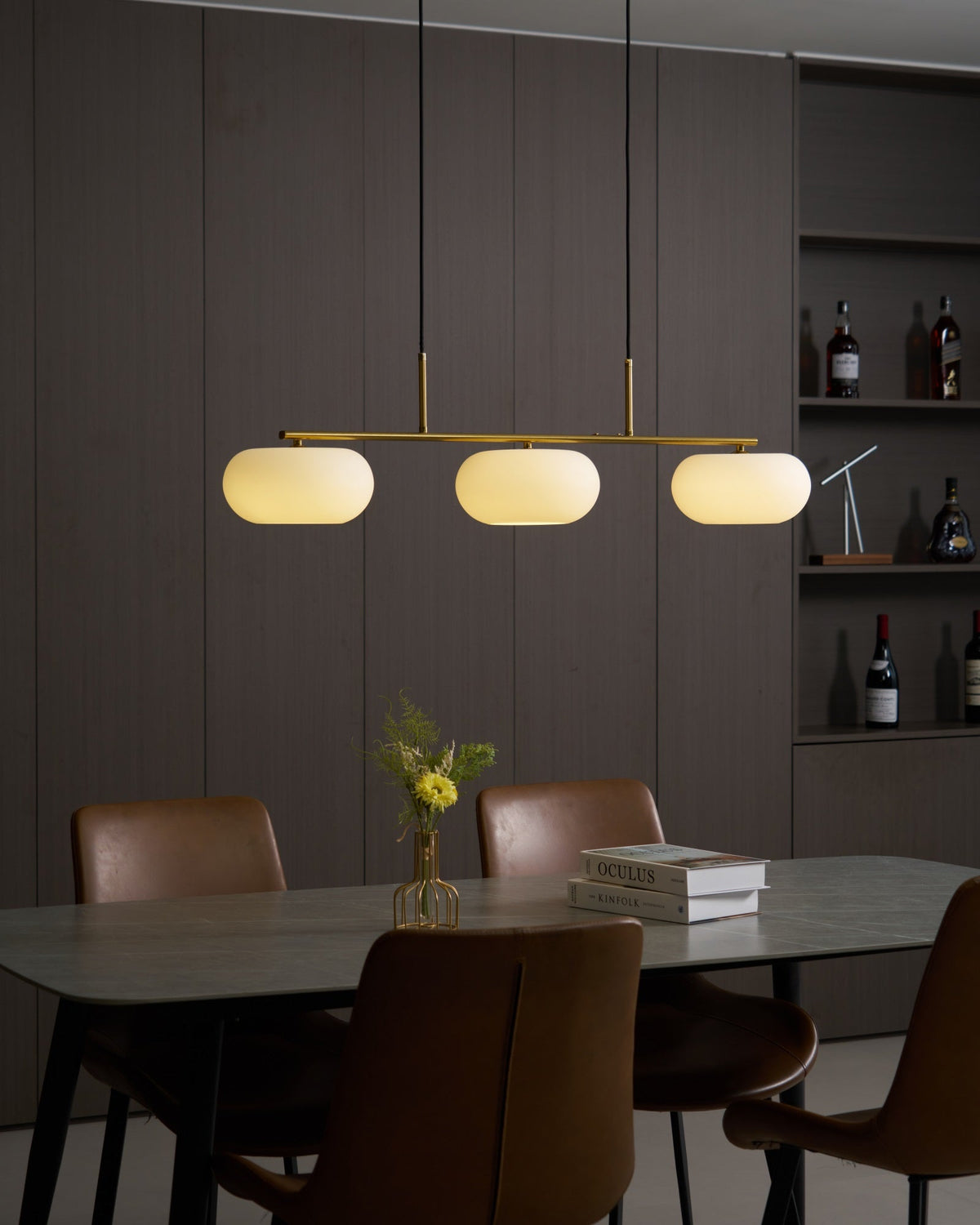 Lumeiella hanglamp 3-licht bolvormig lineair