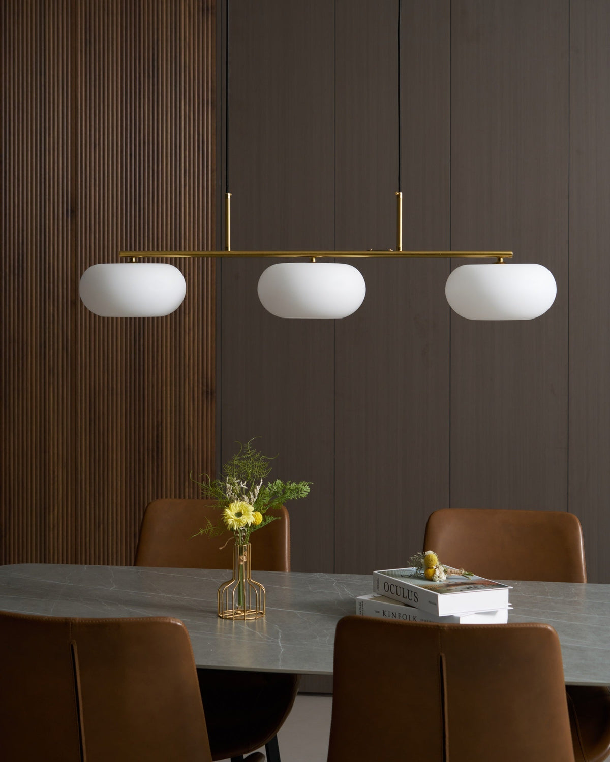 Lumeiella hanglamp 3-licht bolvormig lineair