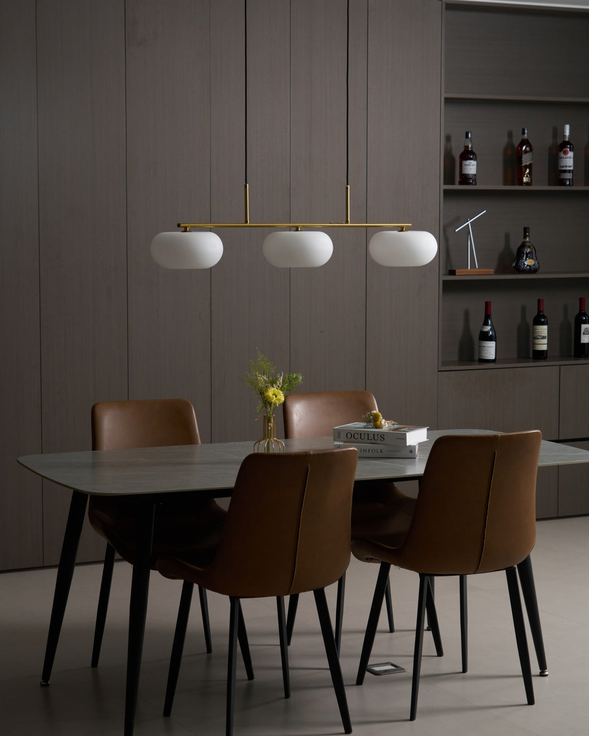 Lumeiella hanglamp 3-licht bolvormig lineair