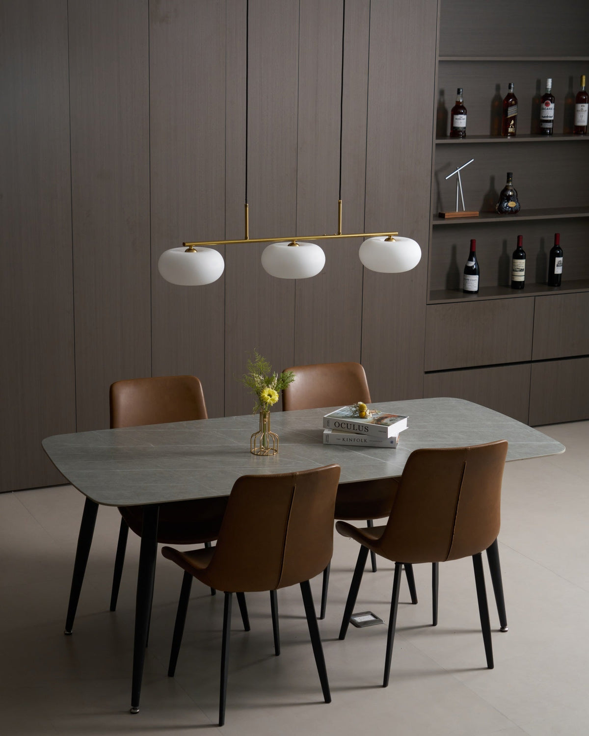 Lumeiella hanglamp 3-licht bolvormig lineair
