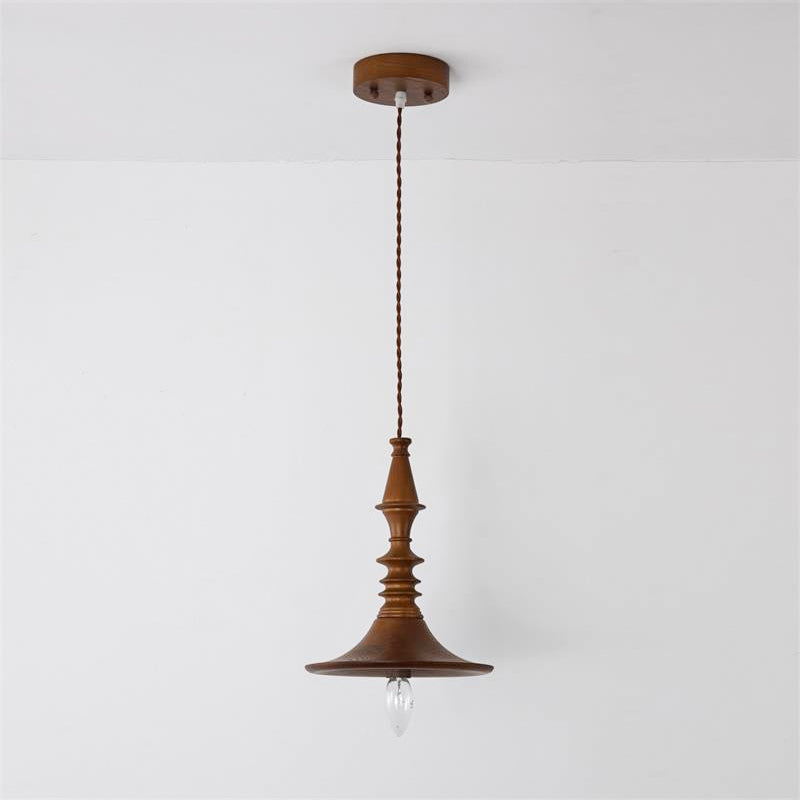 Teriinise hanglamp van walnoothout