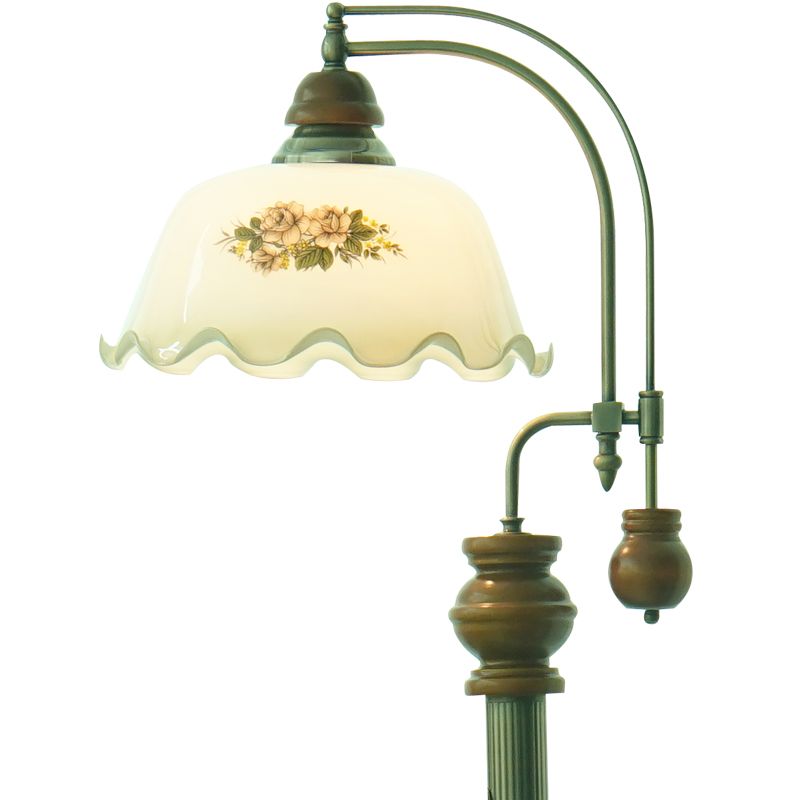 Morandi Retro Design LED Vloerlamp Lotus Bloem Vormige Metaal/Glas Eetkamer/Woonkamer