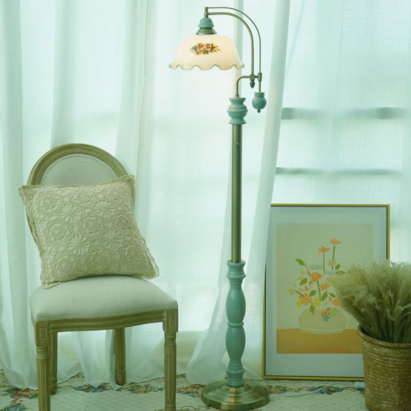 Morandi Retro Design LED Vloerlamp Lotus Bloem Vormige Metaal/Glas Eetkamer/Woonkamer