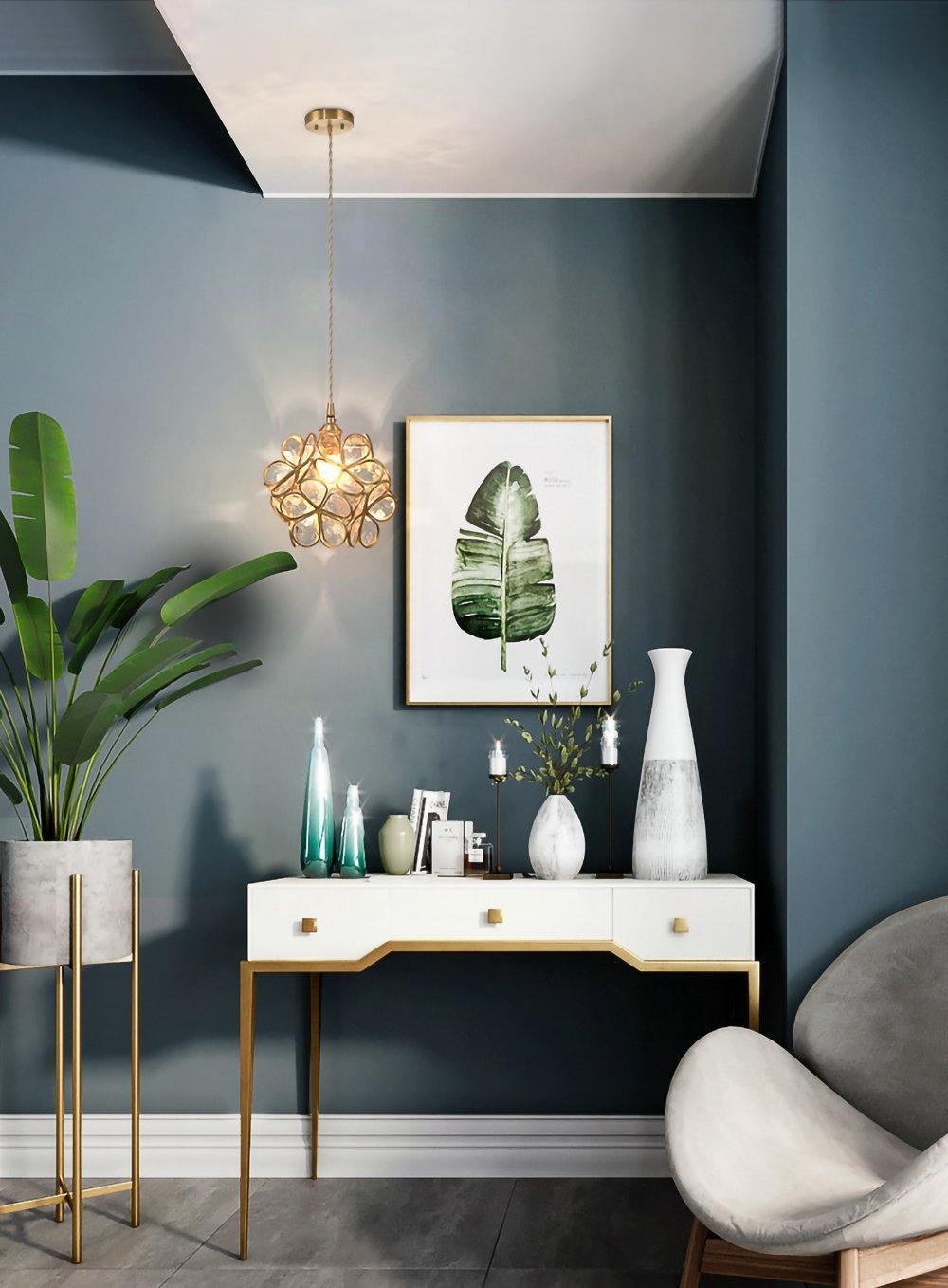 Velelise hanglamp met glazen bloemblaadjes voor keuken