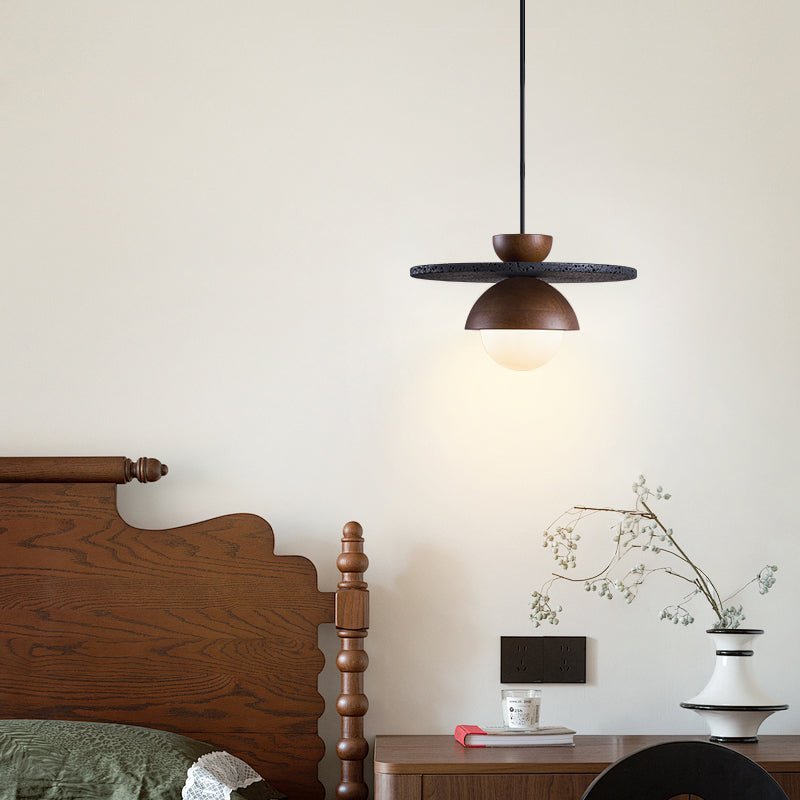 Valinina hanglamp van zwarte travertin