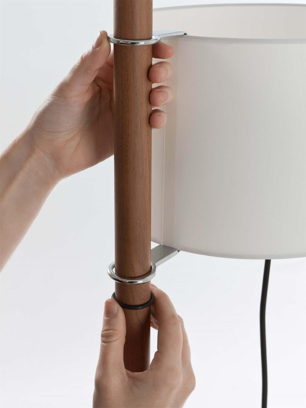 Jex Houten Stoffen vloerlamp