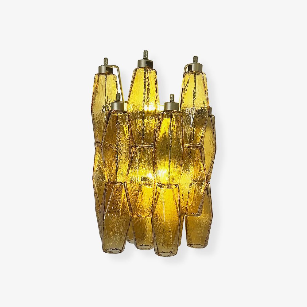 Liorenette wandlamp Amber Ruitvormig glas Geometrisch Murano Warmte