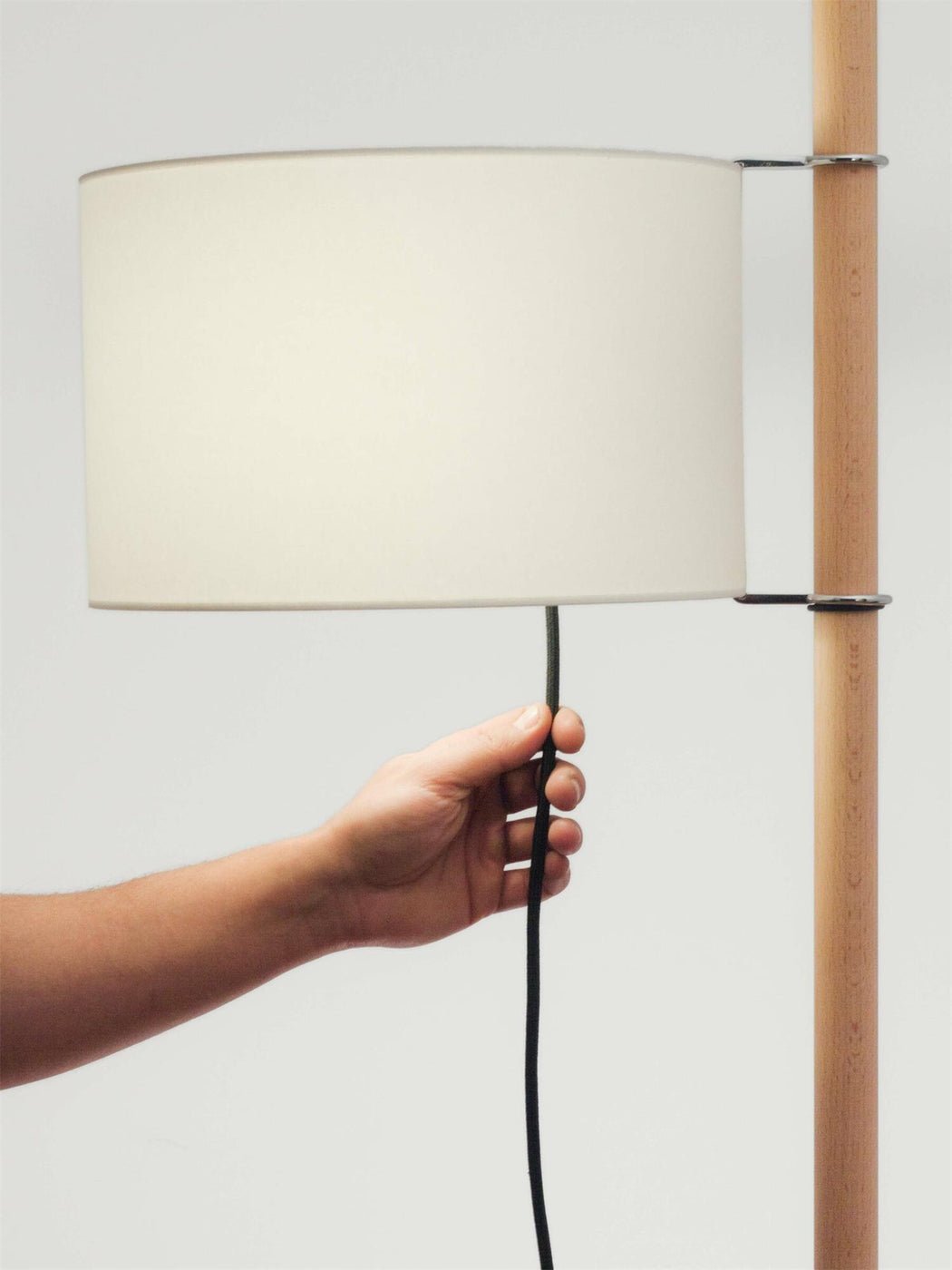 Jex Houten Stoffen vloerlamp