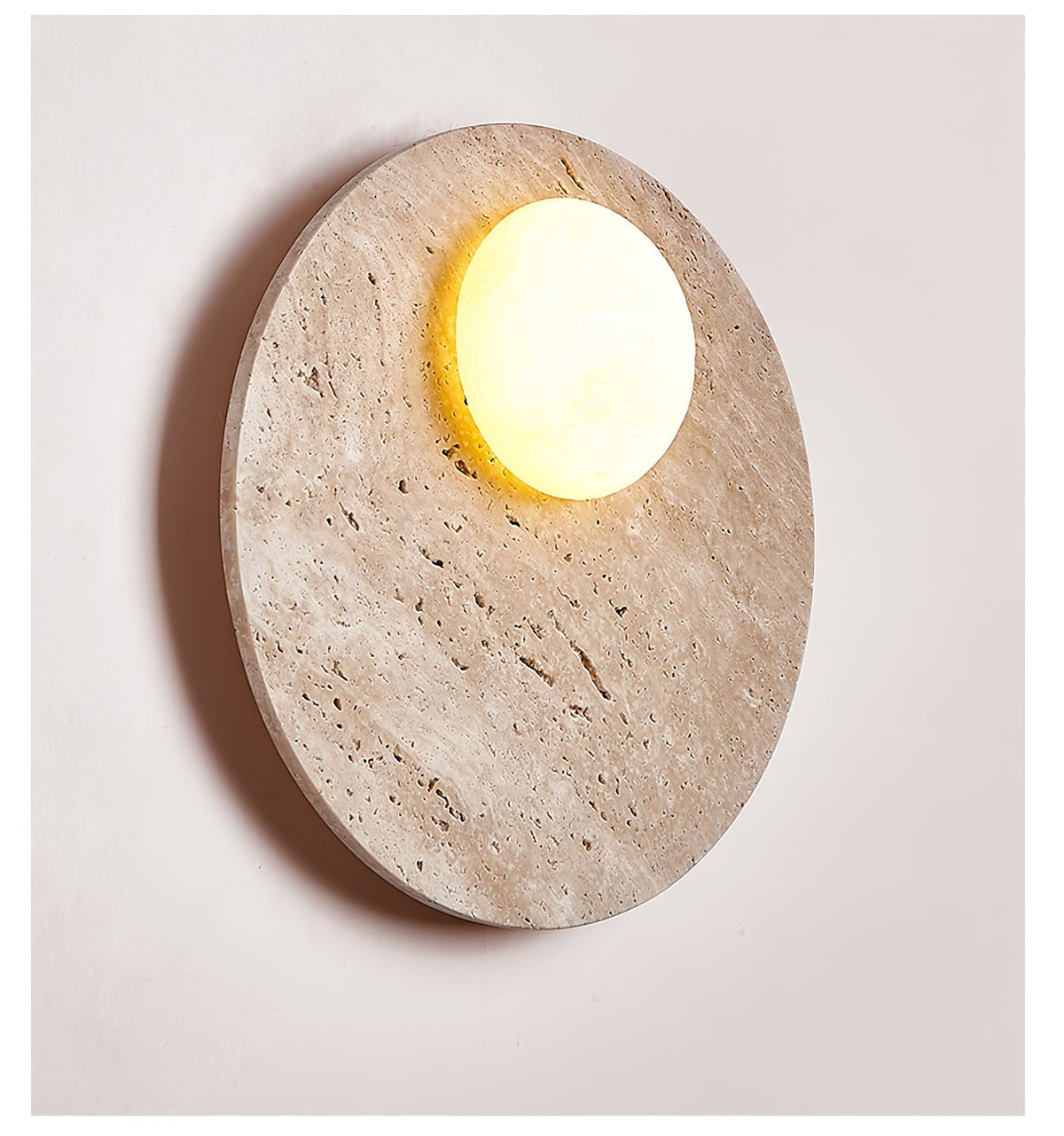 Vizoriel wandlamp met Geel travertin