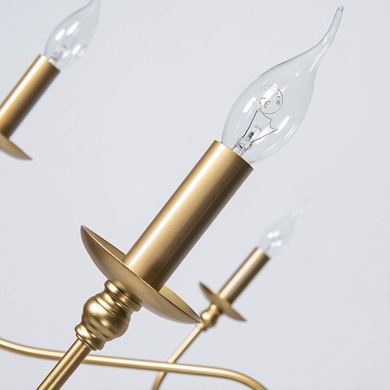 Valerio Vintage LED Kroonluchter Zwart Goud Metaal Slaapkamer Woonkamer