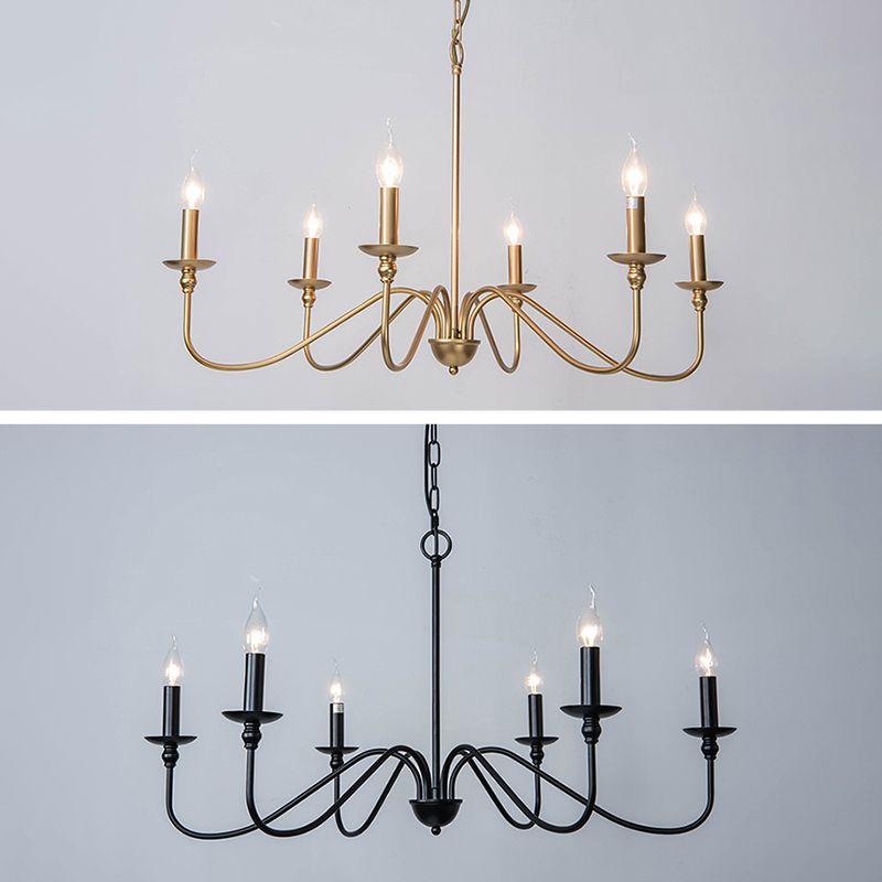 Valerio Vintage LED Kroonluchter Zwart Goud Metaal Slaapkamer Woonkamer