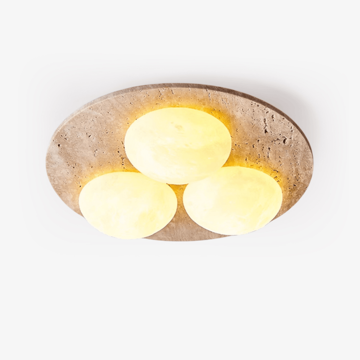 Trio travertin plafondlamp