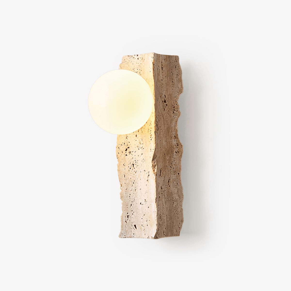 Elnoren wandlamp van geel travertin