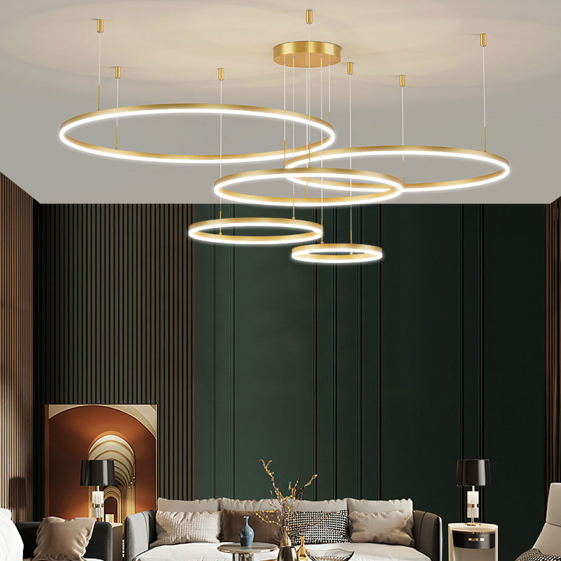 Alonza Moderne Grote Hanglampen Wit Metaal Slaapkamer Woonkamer Tir-Cirkel