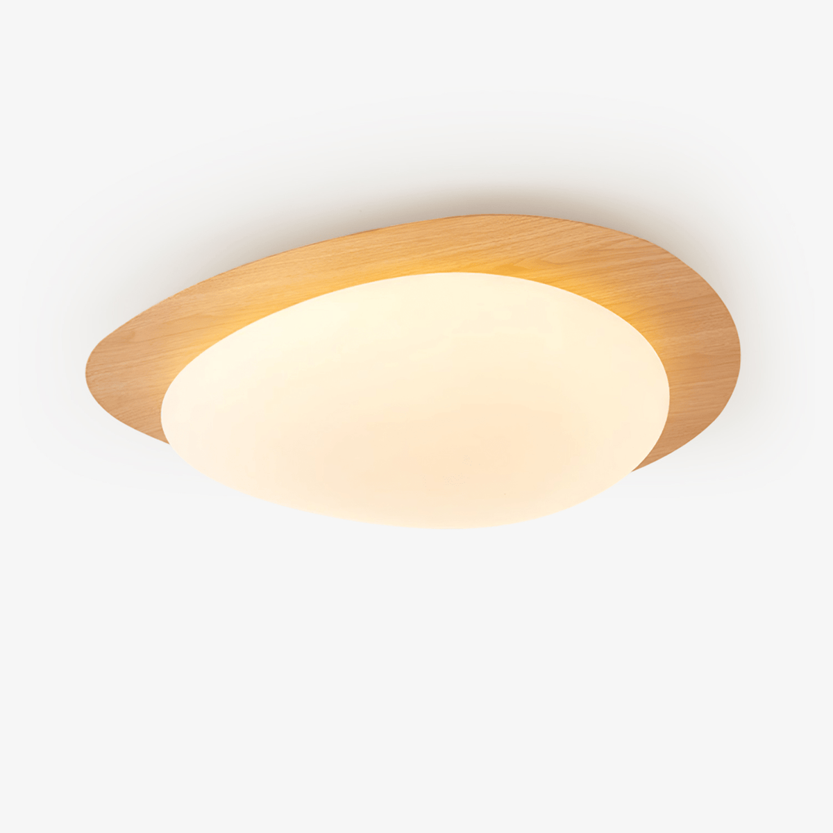 Sylenia plafondlamp kiezelvormige walnoot acryl LED