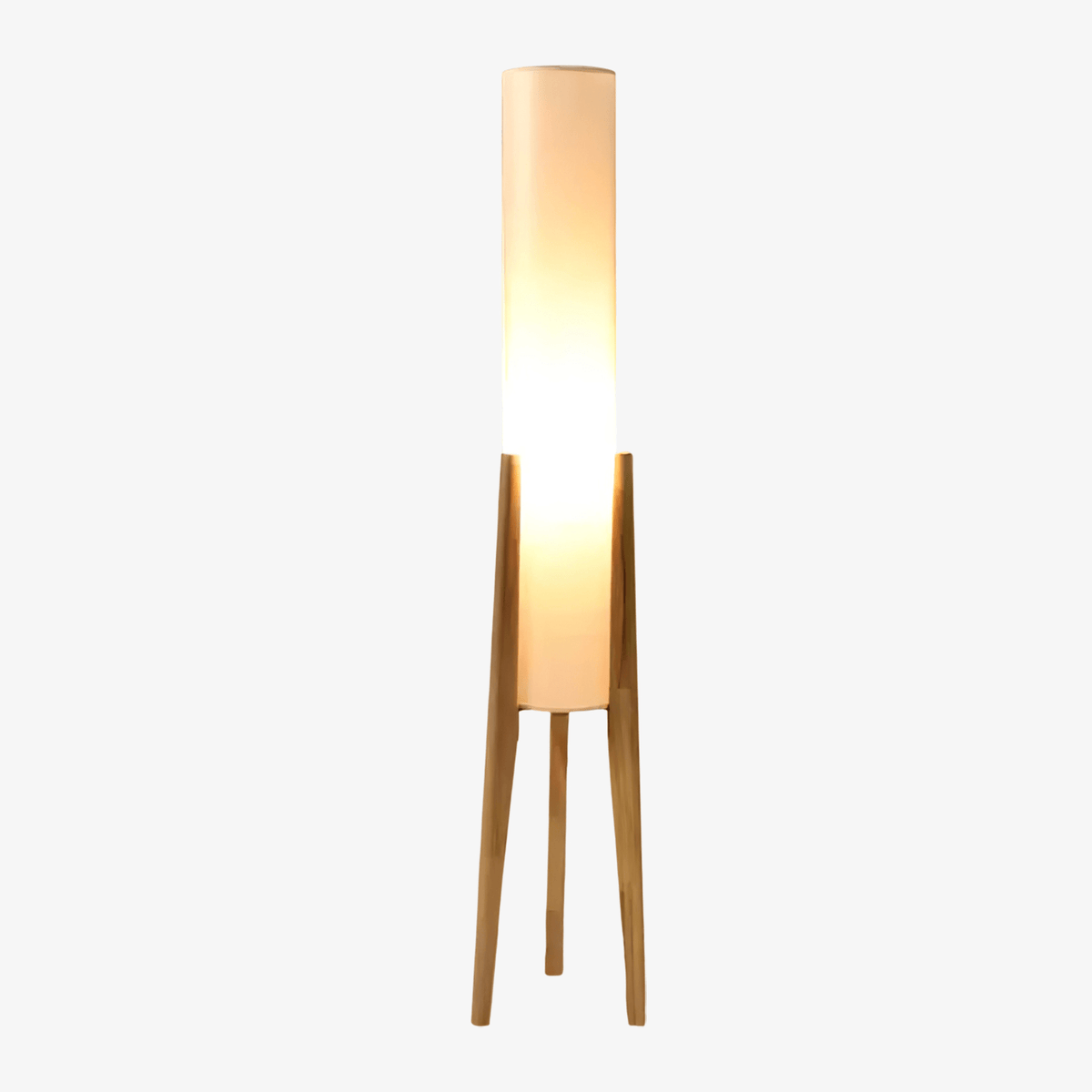 Triluxe moderne vloerlamp met hout en stof