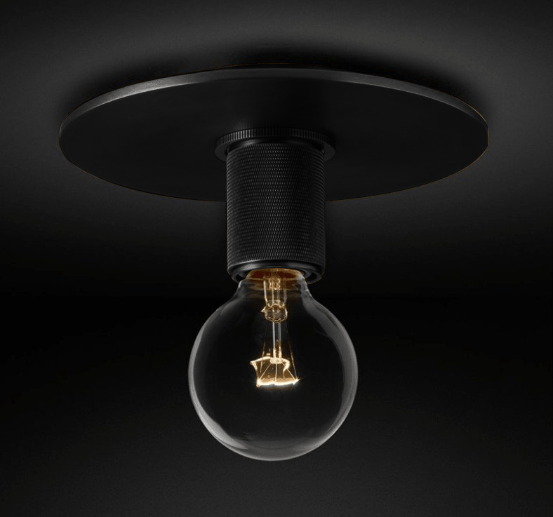 Elthyn plafondlamp conische kap glas messing minimalistisch industrieel