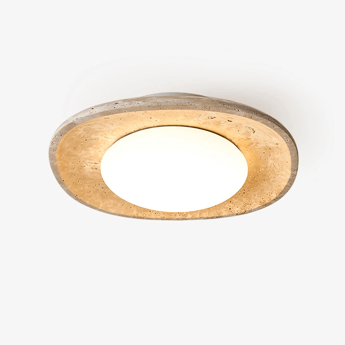 Serinora plafondlamp in geel travertin