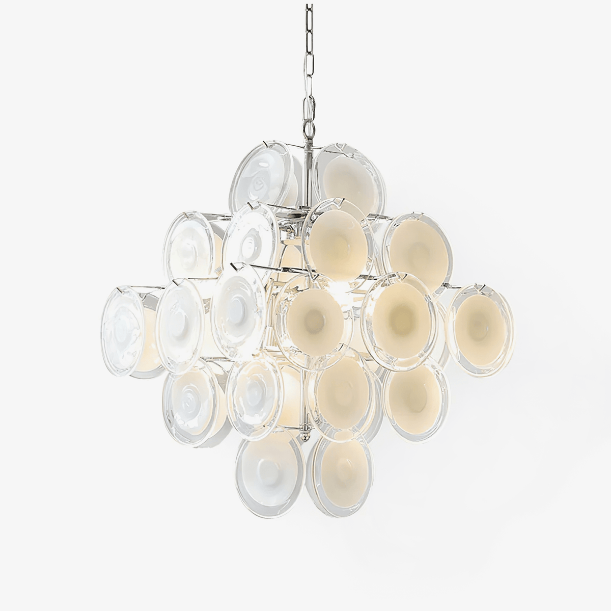 Eireira Kroonluchter Witte Murano-glasplaten Cluster