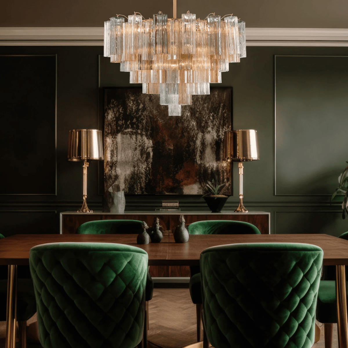 Bop kroonluchter Virella Murano-glasbuis luxe