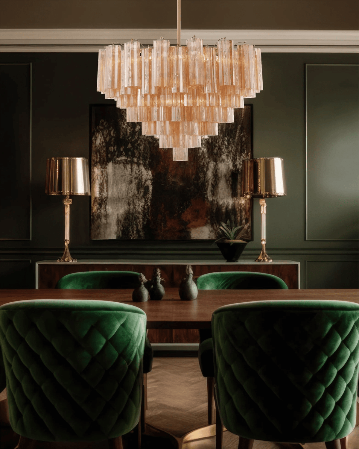 Bop kroonluchter Virella Murano-glasbuis luxe