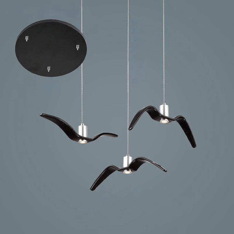Ivoren hanglamp met vleugels voor woonkamer