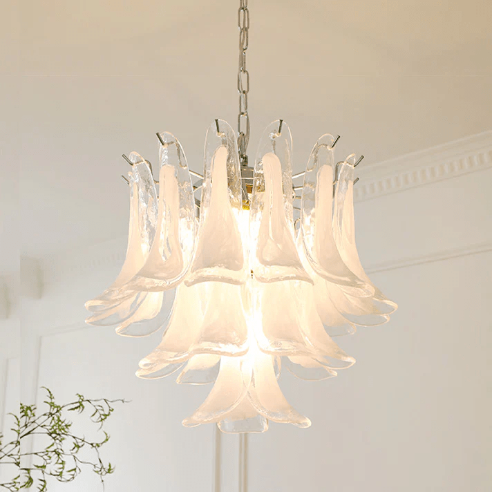 Elvess Kroonluchter Murano-glasblad Goudkleurig