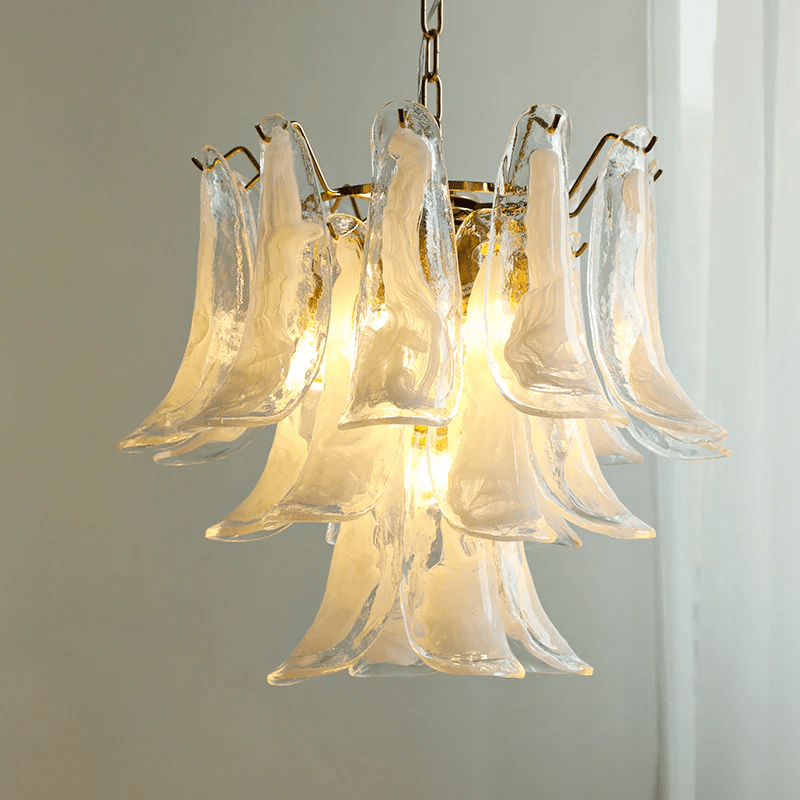 Elvess Kroonluchter Murano-glasblad Goudkleurig