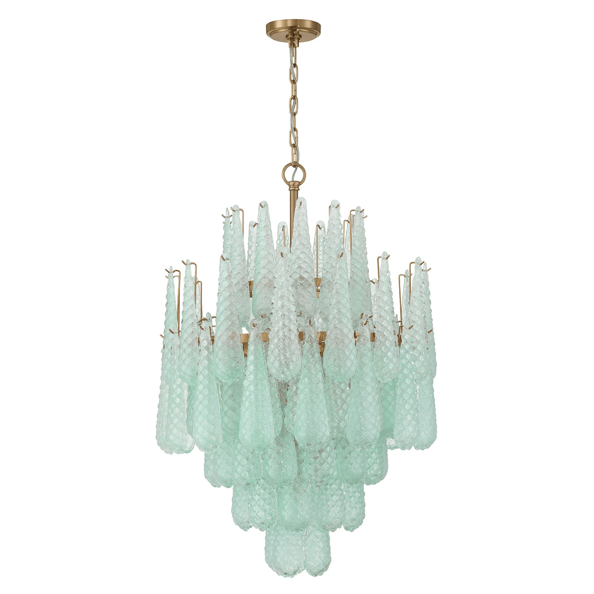 Velorian Kroonluchter met druppelvormige textuur en glas