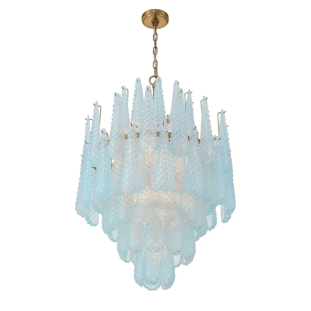 Velorian Kroonluchter met druppelvormige textuur en glas