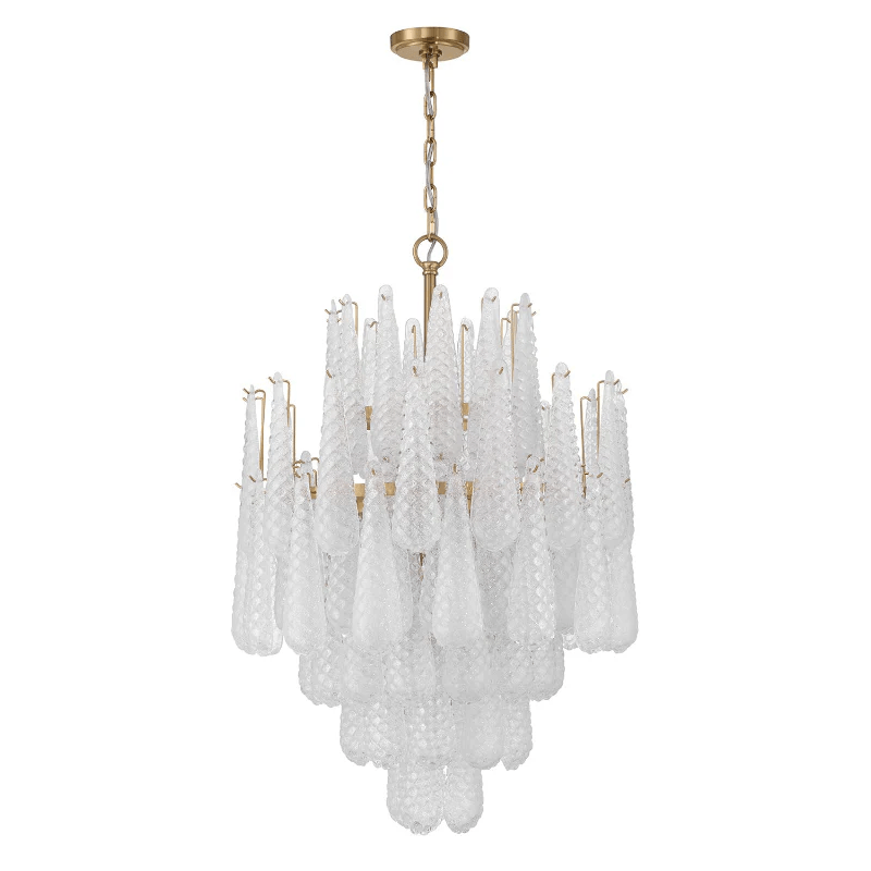 Velorian Kroonluchter met druppelvormige textuur en glas