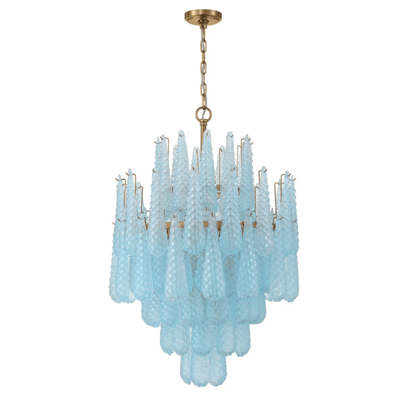 Velorian Kroonluchter met druppelvormige textuur en glas