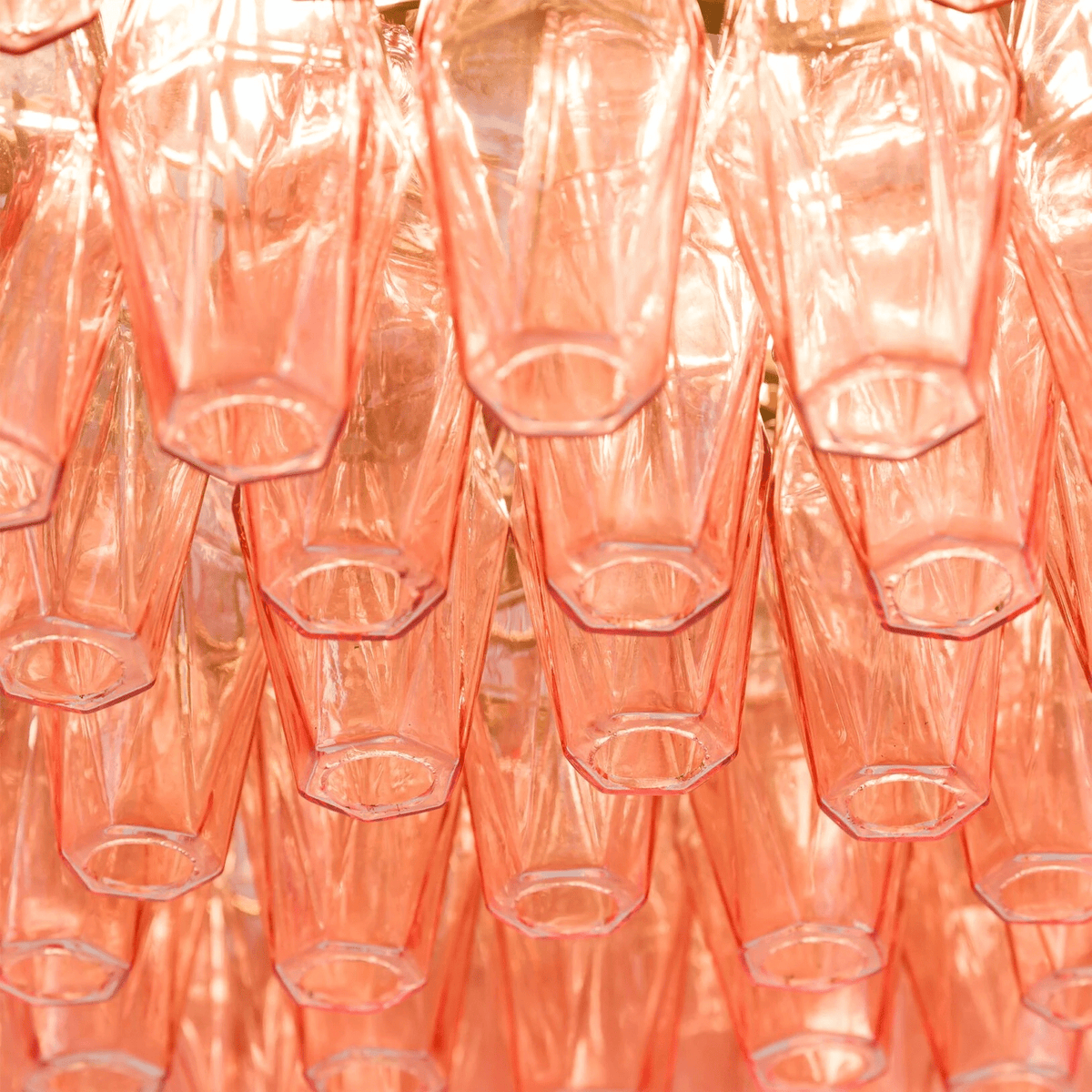 Celenella Kroonluchter van glas Cilinder Amberglas Elegante Goudkleurige Afwerking