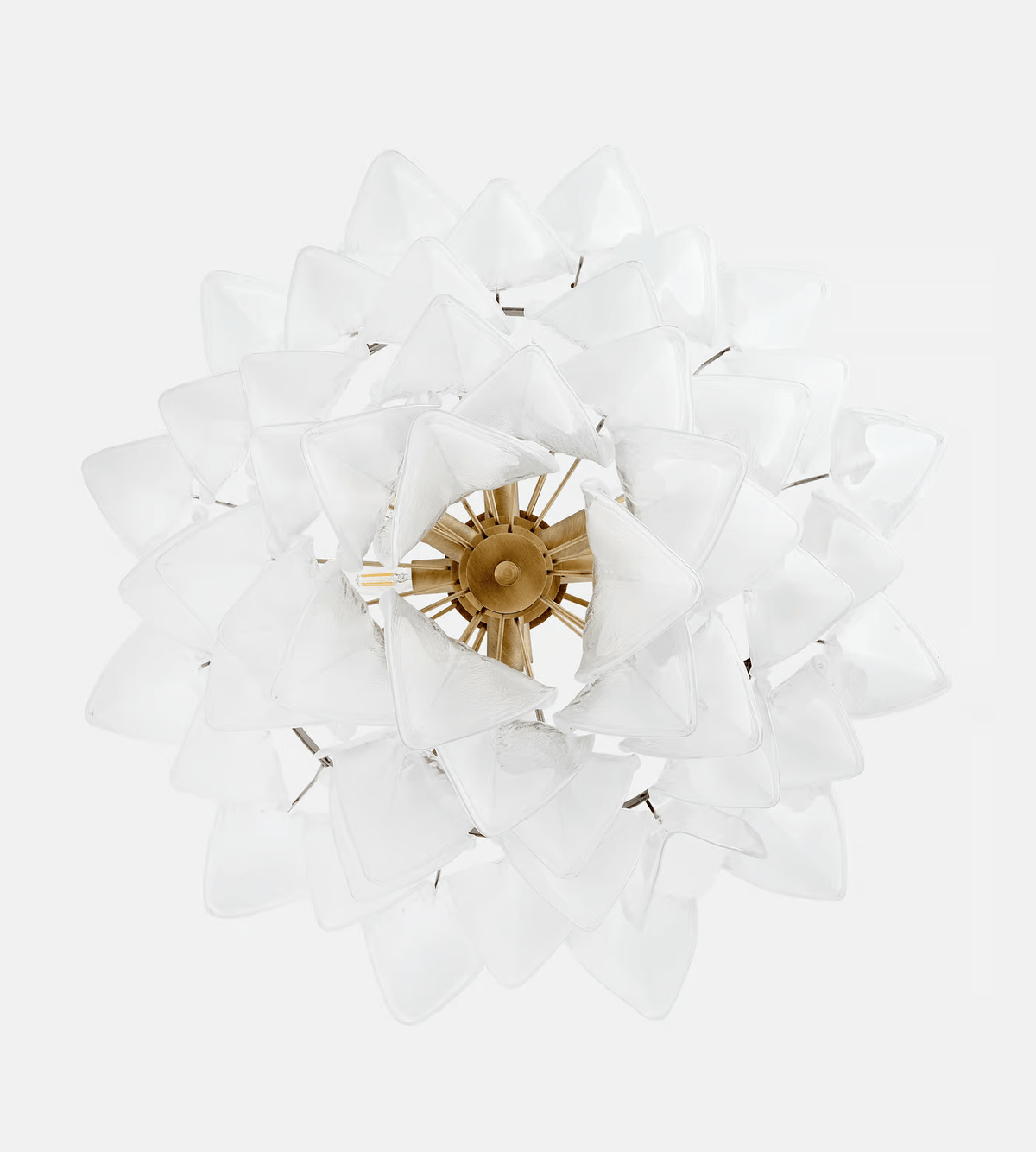 Eiririel Kroonluchter Wit Bloemblaad glas Gelaagd Modern