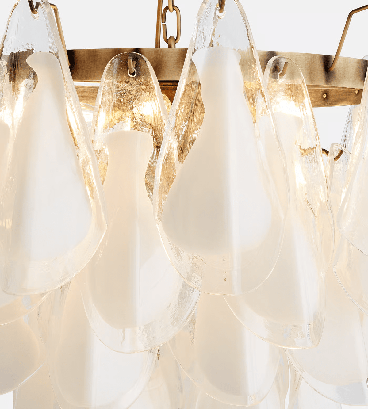 Eiririel Kroonluchter Wit Bloemblaad glas Gelaagd Modern