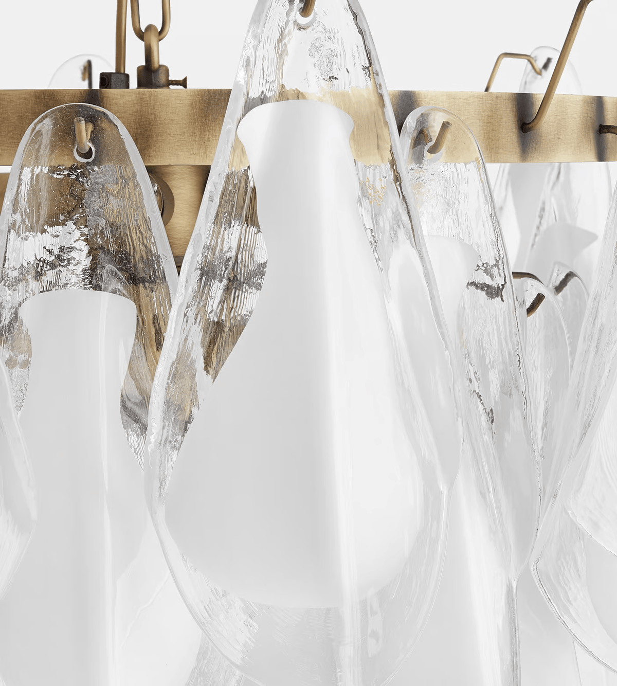 Eiririel Kroonluchter Wit Bloemblaad glas Gelaagd Modern