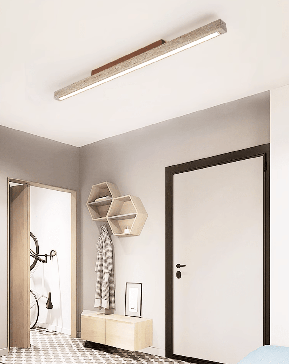 Valinian Minimalistische plafondlamp van travertin