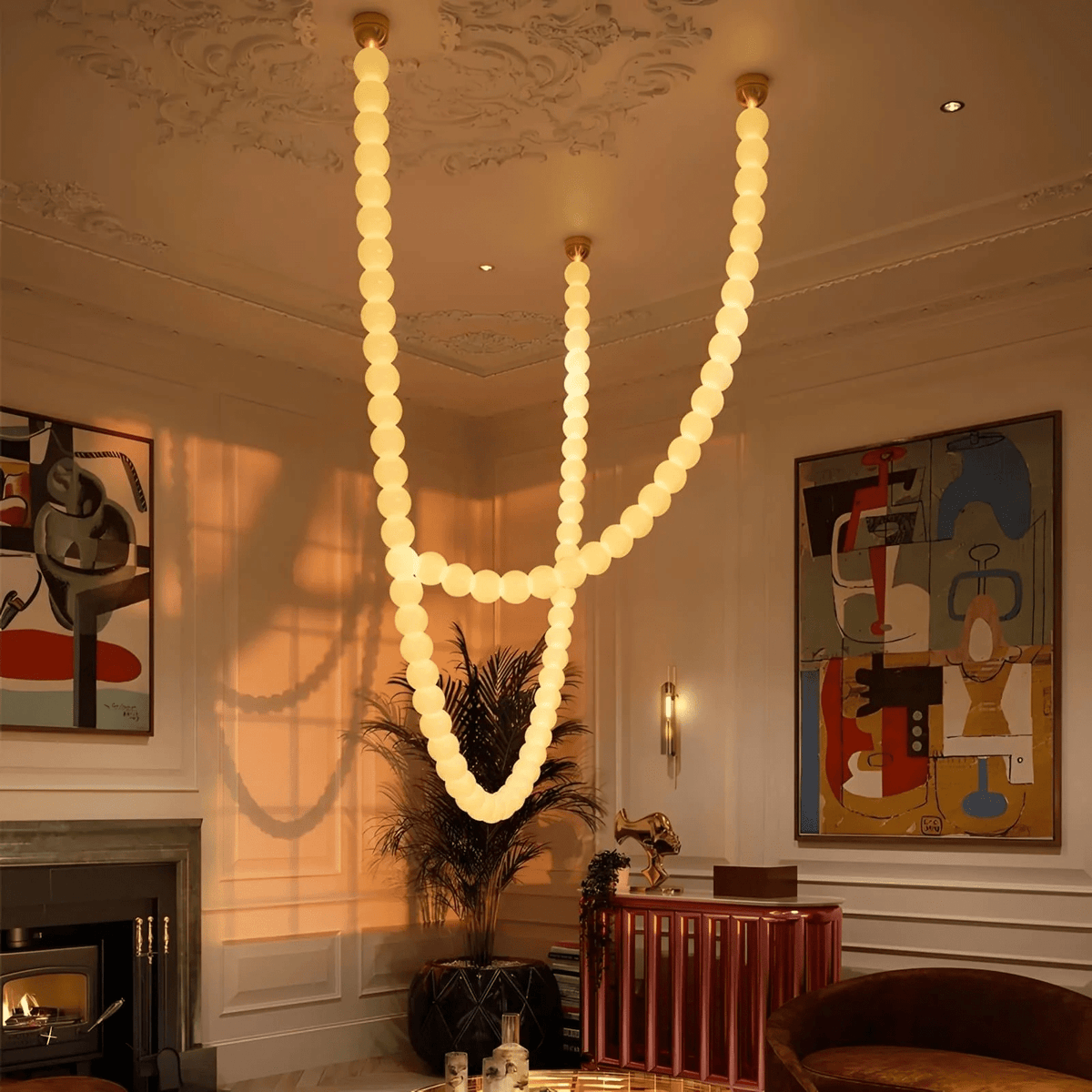 PearlCascade kroonluchter van glasparels