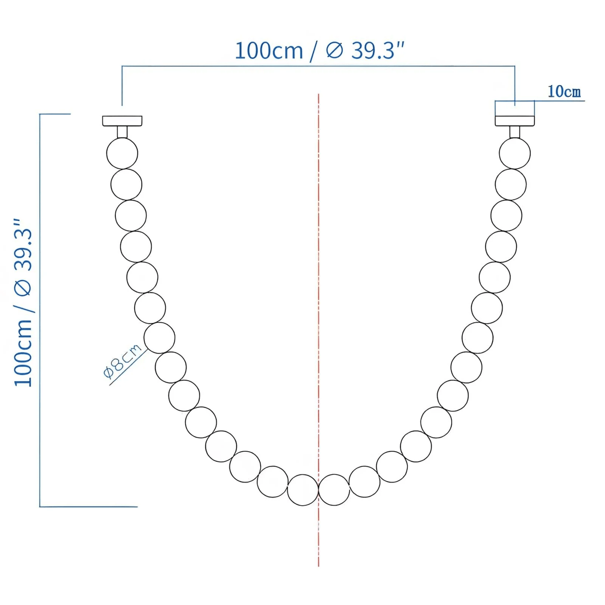 PearlCascade kroonluchter van glasparels