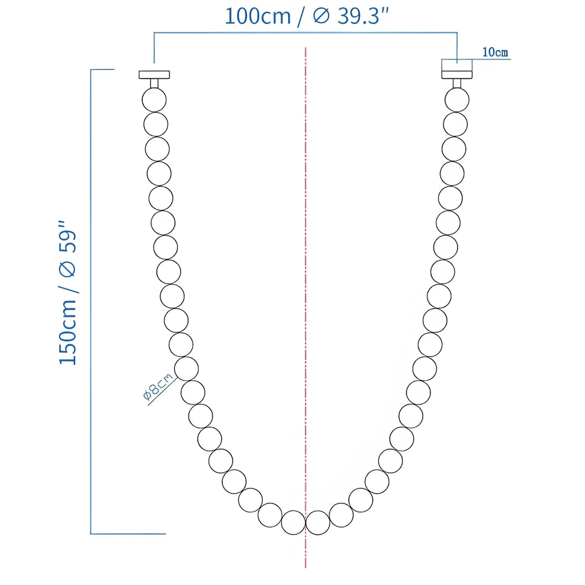 PearlCascade kroonluchter van glasparels
