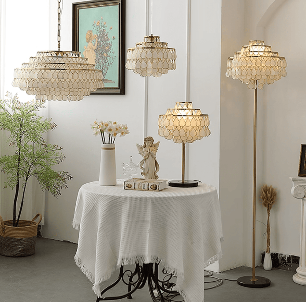 Jacob luxe Teardrops Schelp-tafellamp