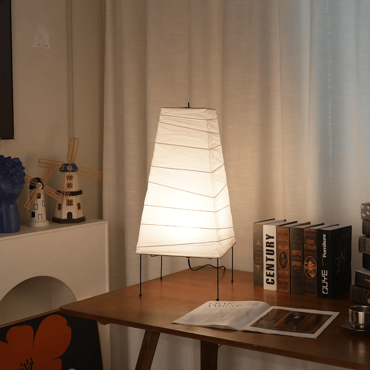 Piaaraya Minimalistische tafellamp van rijstpapier