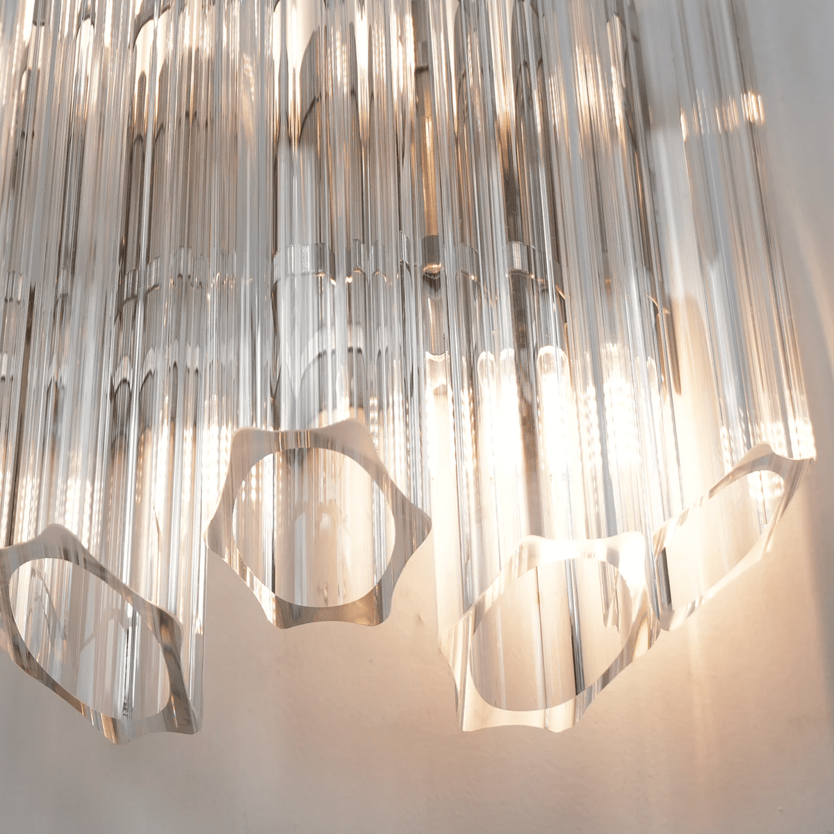 Celalaria wandlamp Helder Murano-glasbuis Cascade