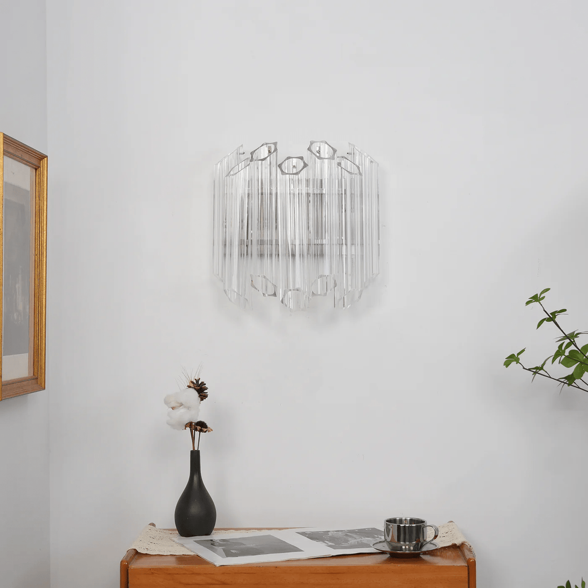 Celalaria wandlamp Helder Murano-glasbuis Cascade