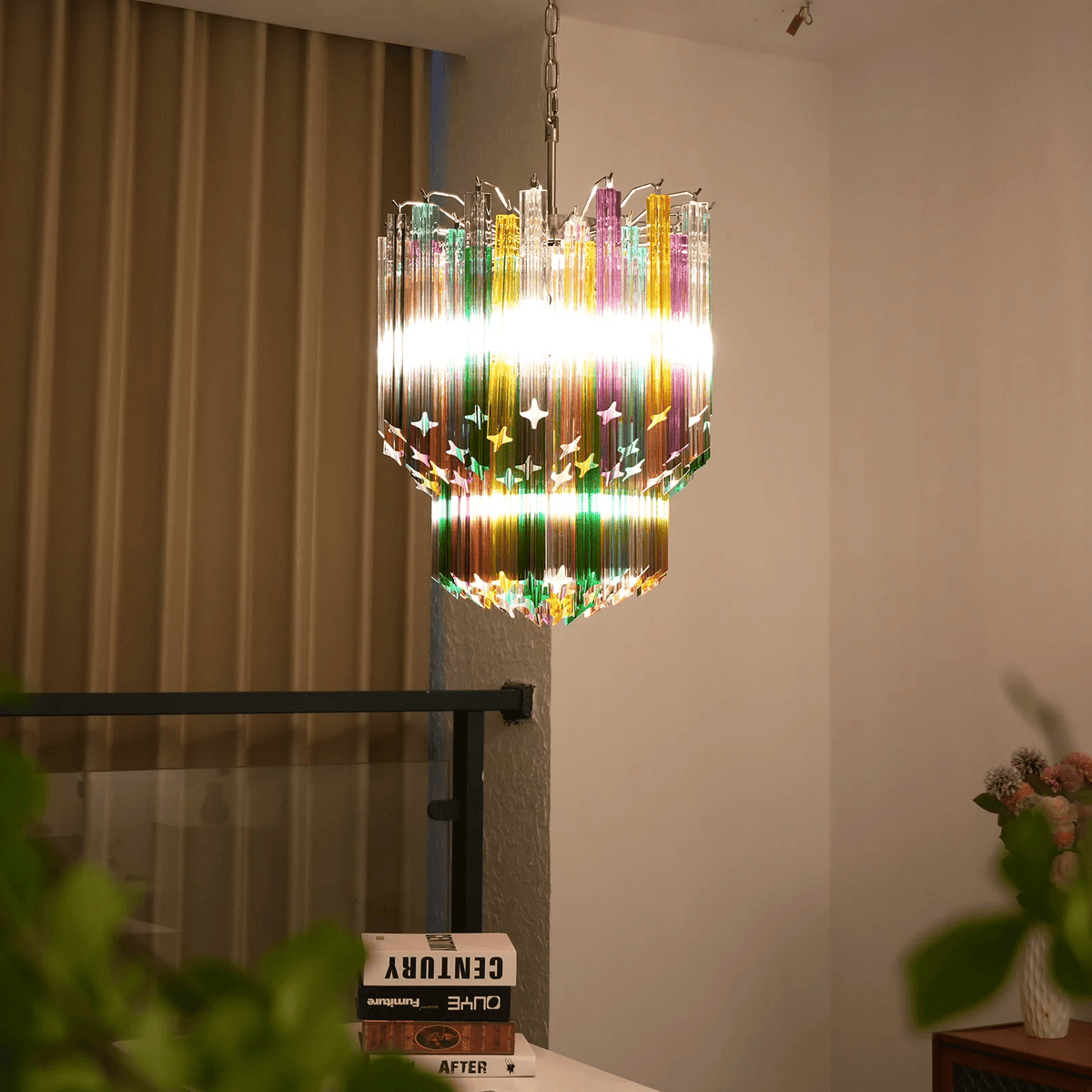 Celorelle Kroonluchter Murano glas Meerkleurig Prisma