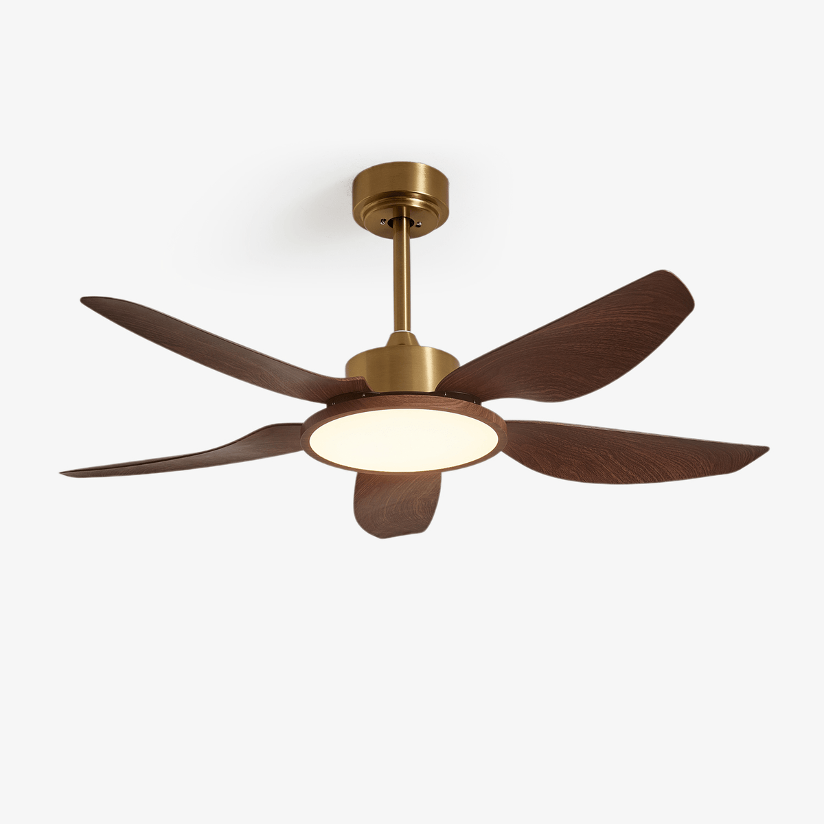 Sylenel modern Hout Messing Plafondventilator met lamp