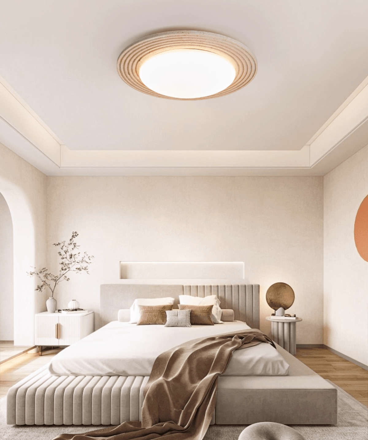 Orinir minimalistische plafondlamp van geel travertin