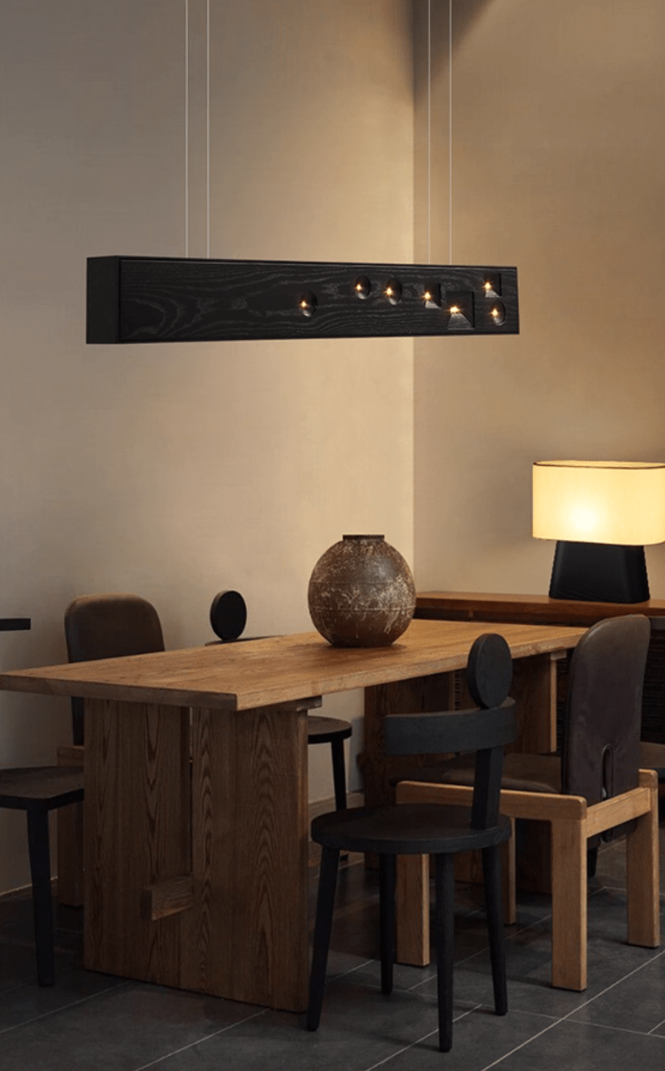 Elvorora hanglamp hout edelsteen lineaire LED